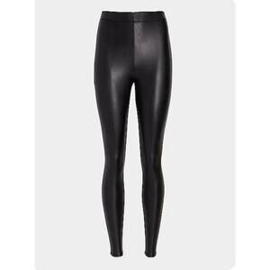 Spanx Women's Leather Faux Ready to Wow Shiny Leggings Stretch Black Size Medium